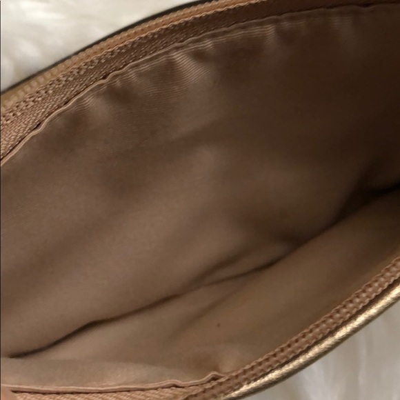 Coach Monogram Gold Metallic Wristlet - Picture 5 of 8